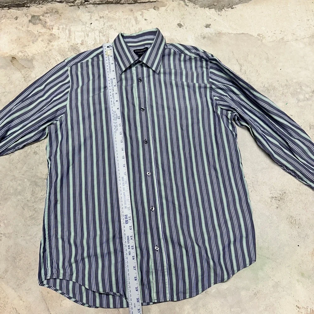 Banana Republic Men Dress Shirt Large 16-16 1/2 Original Fit Striped Long Sleeve